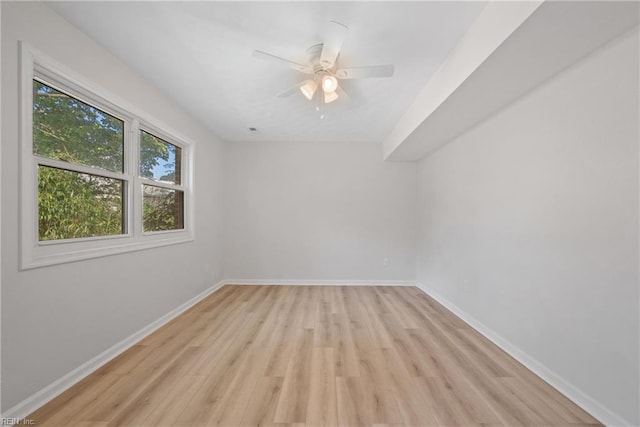 bonus room featuring ceiling fan and light hardwood / wood-style flooring