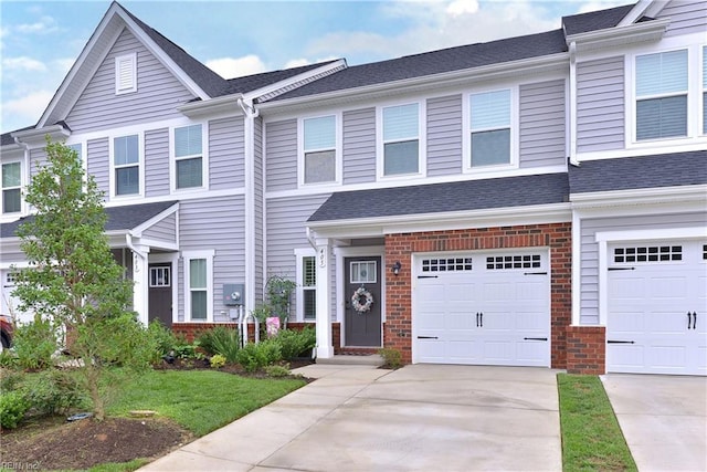 view of property featuring a garage