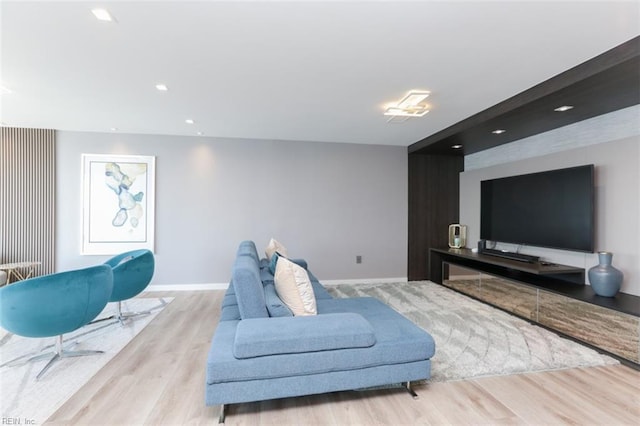 living room with light wood-type flooring