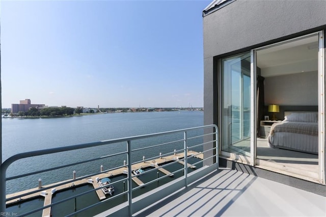 balcony with a water view