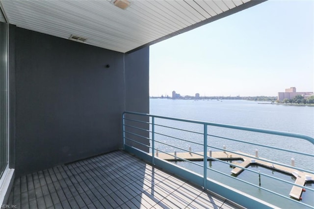 balcony with a water view