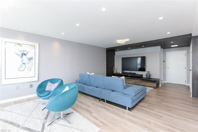 living room featuring light hardwood / wood-style flooring