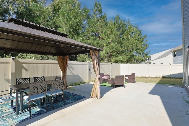 view of patio with a gazebo