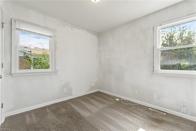 carpeted empty room featuring plenty of natural light