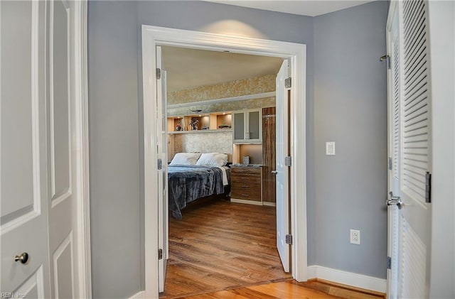 bedroom featuring hardwood / wood-style flooring