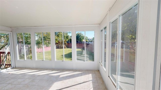 view of unfurnished sunroom