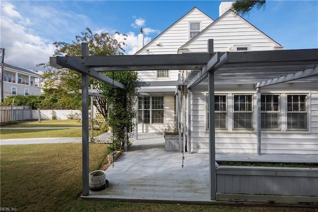 exterior space featuring a pergola