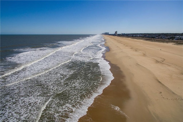 view of water feature featuring a view of the beach