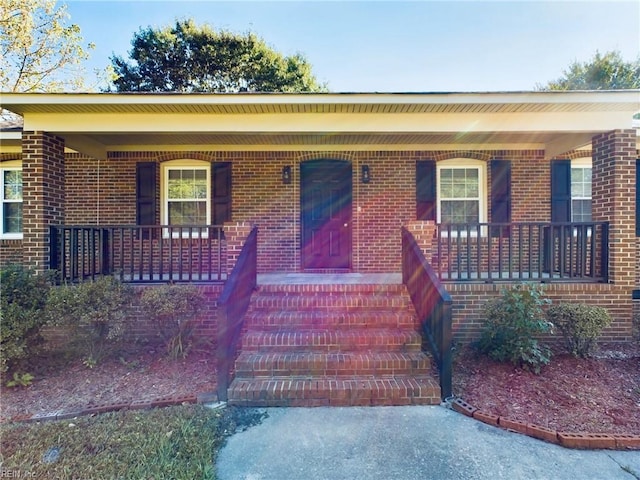 view of front of property with a porch