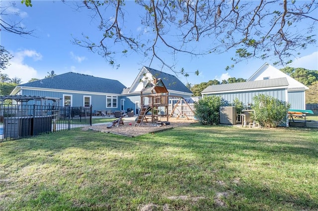 view of yard featuring a playground