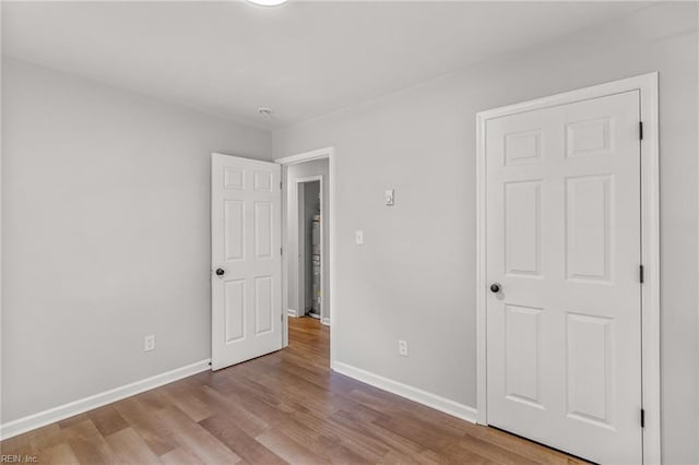 unfurnished bedroom featuring light hardwood / wood-style floors