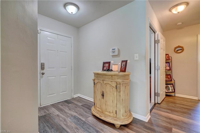 entrance foyer with dark hardwood / wood-style flooring