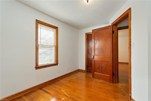 unfurnished bedroom with light hardwood / wood-style floors