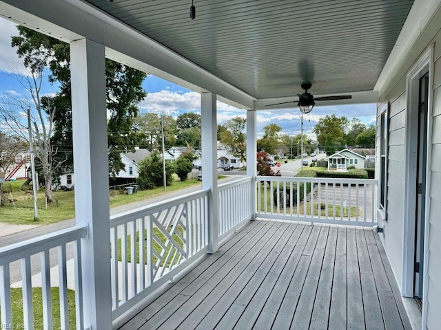 wooden deck with covered porch