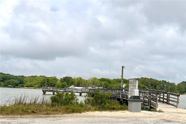 exterior space featuring a water view