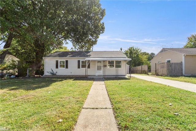 view of front of house with a front yard