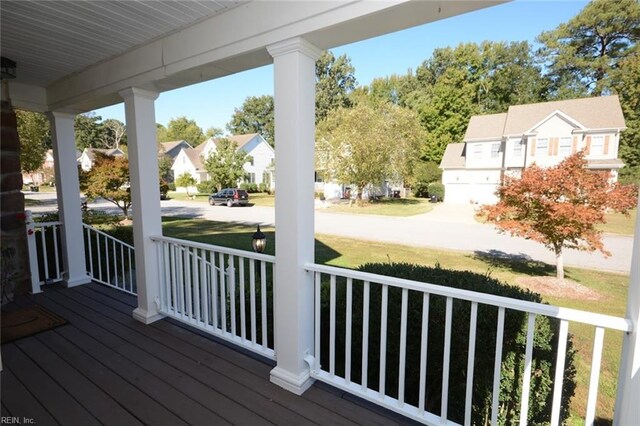 wooden deck with covered porch