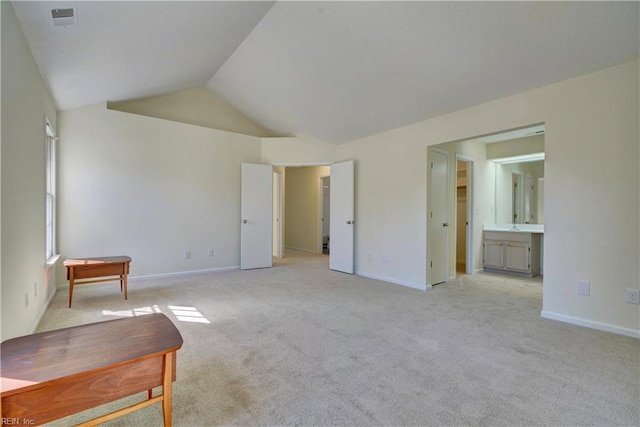 interior space with vaulted ceiling