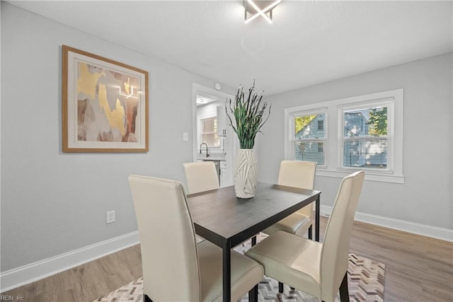 dining area featuring light hardwood / wood-style floors