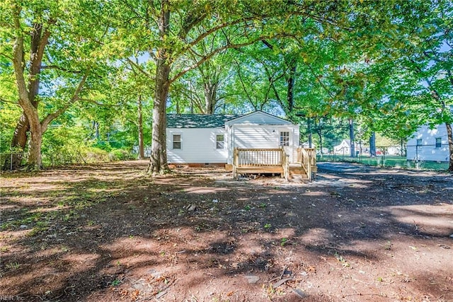 view of yard featuring a deck