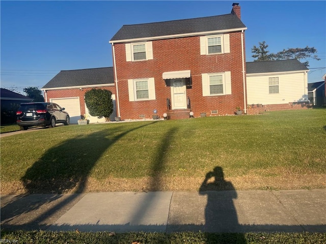 colonial home with a front yard