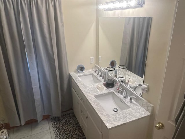 bathroom featuring vanity and tile patterned floors