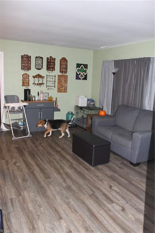 living room featuring hardwood / wood-style flooring