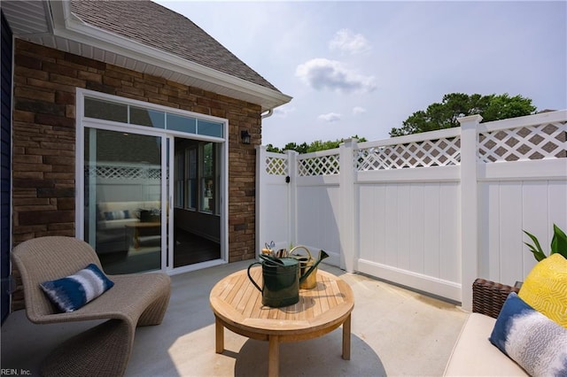 view of patio / terrace featuring a fenced backyard