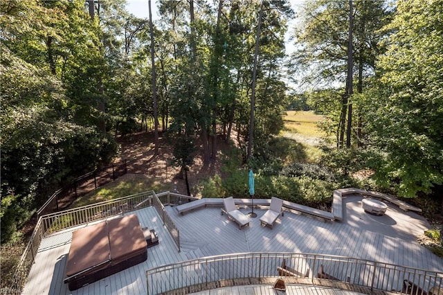 view of pool featuring a wooden deck