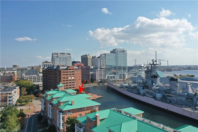 city view featuring a water view