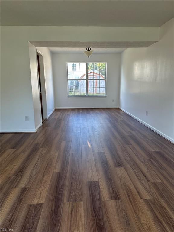 spare room featuring dark hardwood / wood-style flooring