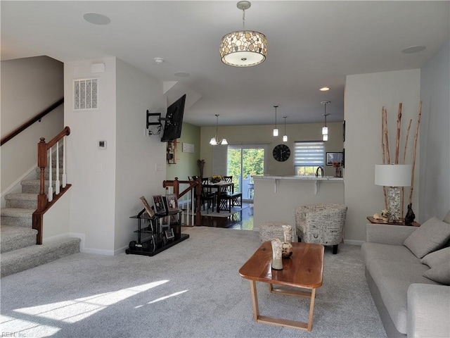 view of carpeted living room