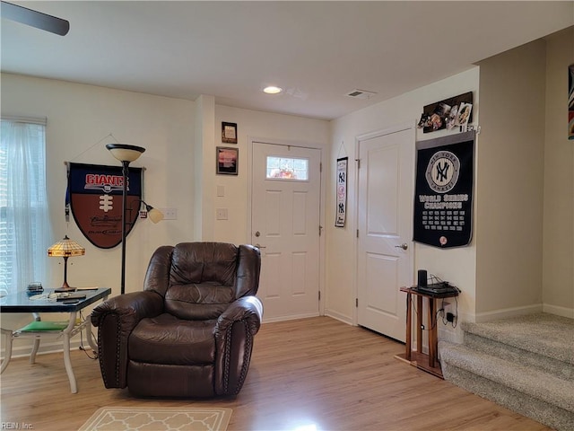 foyer entrance featuring light hardwood / wood-style flooring