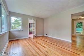 empty room featuring light hardwood / wood-style floors