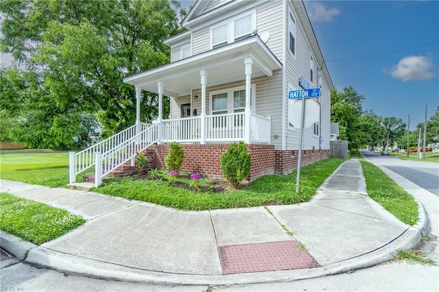 view of front of property with a porch