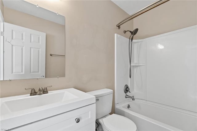 full bathroom with vanity, toilet, and shower / bath combination