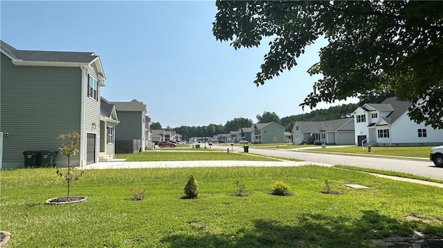 view of yard featuring a garage