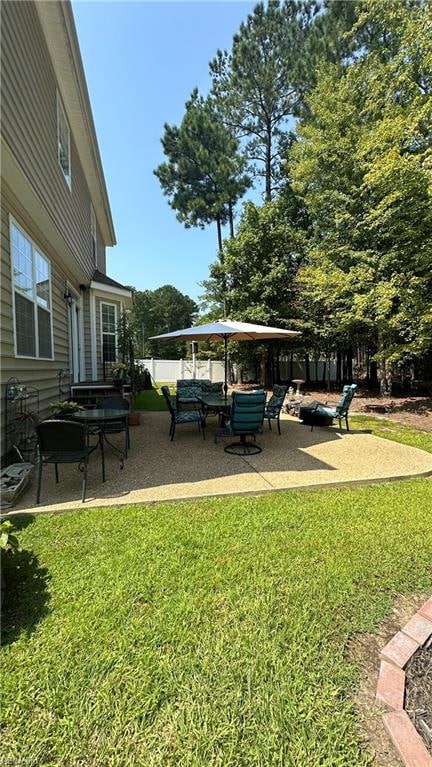 view of yard featuring a patio