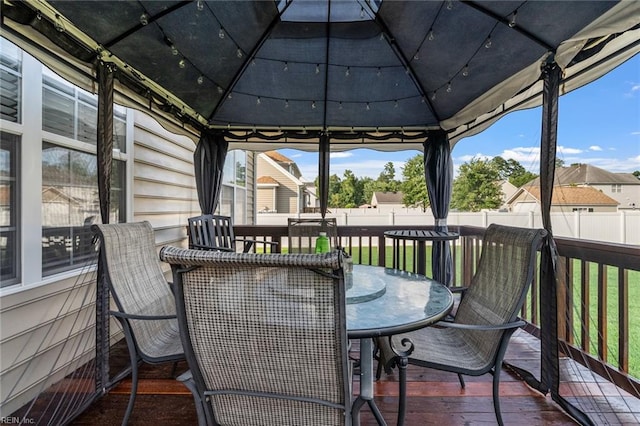 deck featuring a gazebo