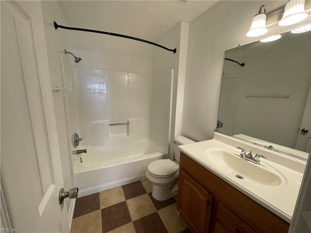 full bathroom with vanity, toilet, and shower / bathing tub combination