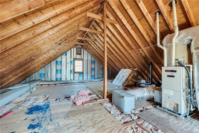 view of unfinished attic