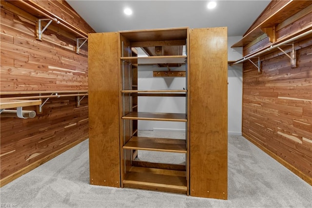 spacious closet with carpet floors