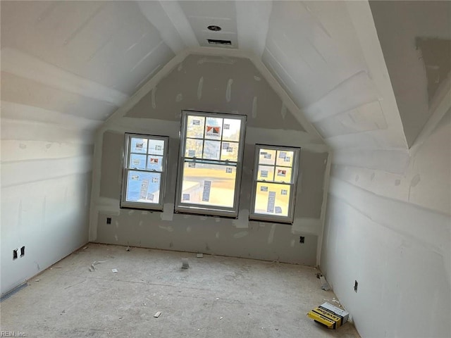 bonus room with lofted ceiling