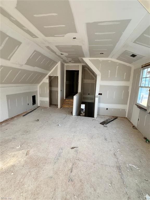 bonus room with lofted ceiling