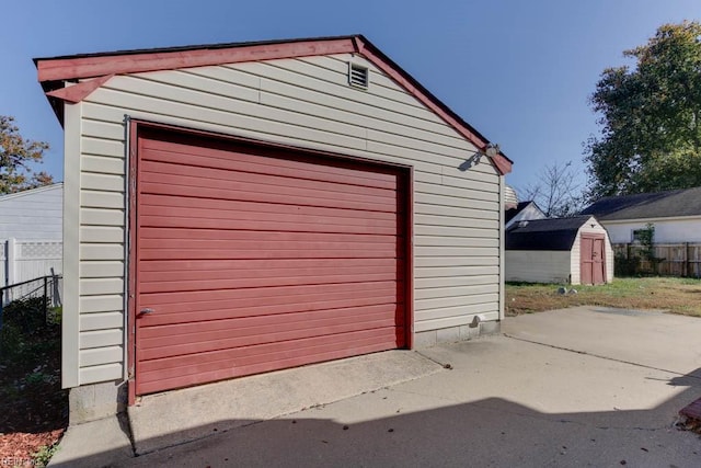 view of garage