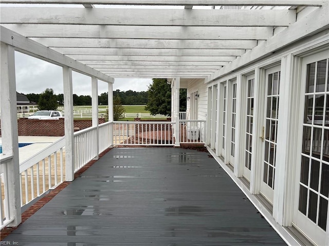 wooden deck with a pergola