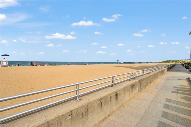 exterior space with a view of the beach