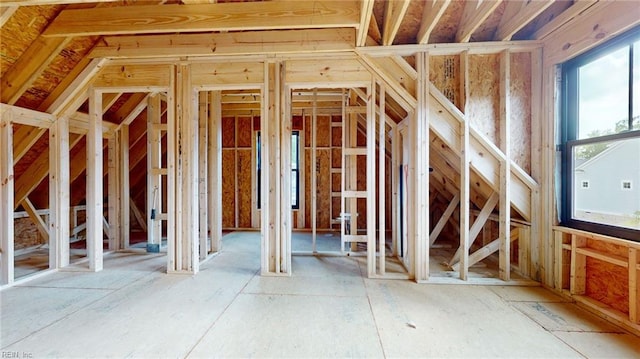 view of unfinished attic