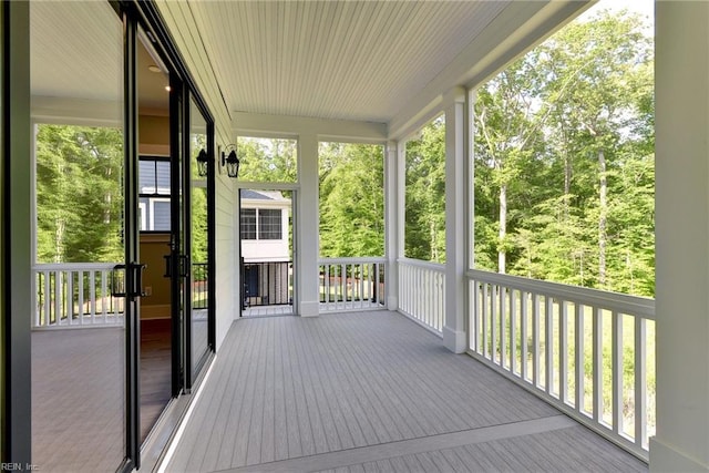 view of unfurnished sunroom