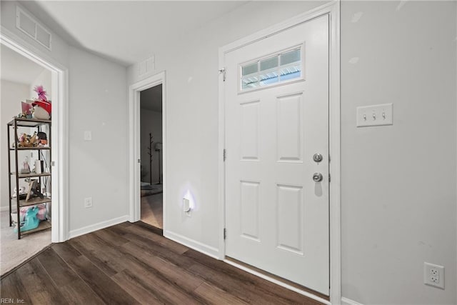 entrance foyer featuring dark wood-type flooring